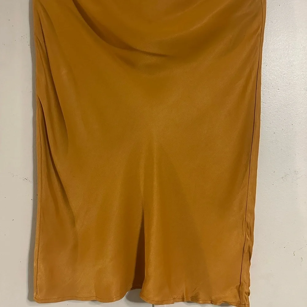 Anthropologie Mustard Midi Skirt